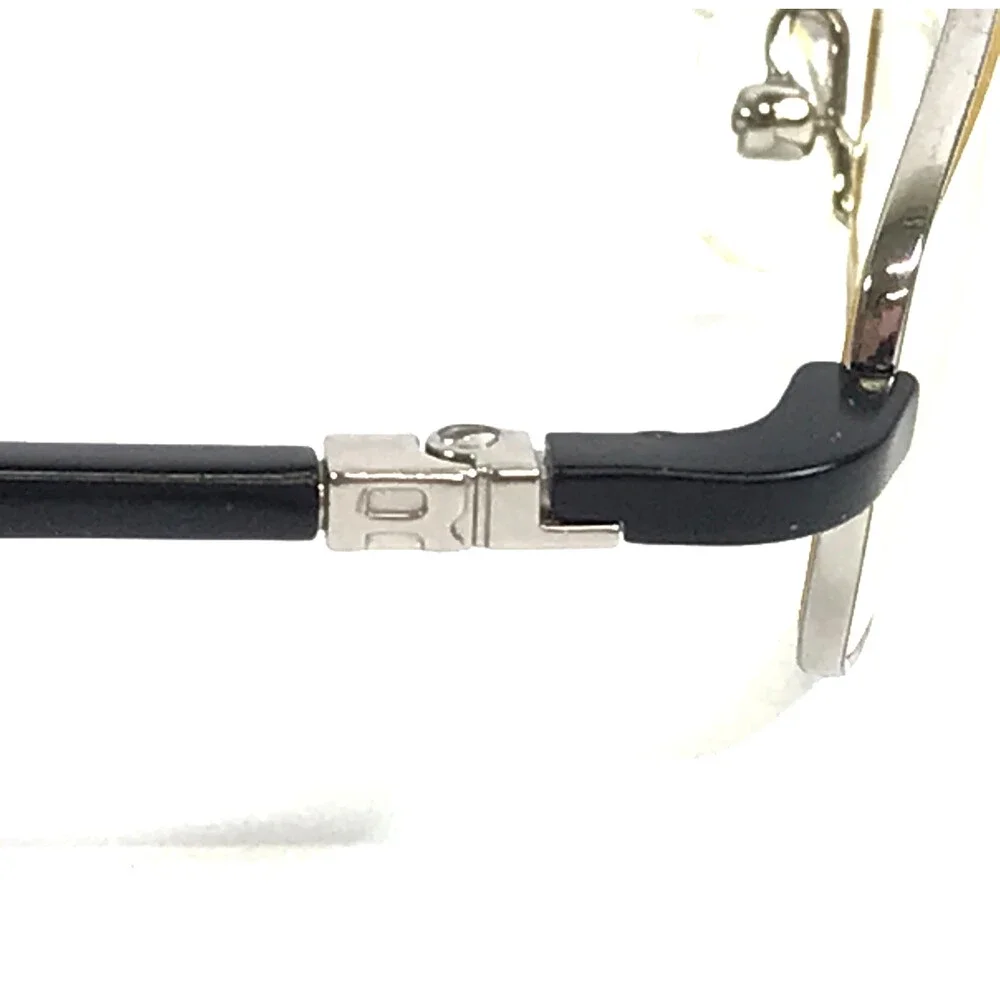 Vintage Ralph Lauren Eyeglasses Frames RL1503 ERT Silver Black Cat Eye 48-18-130